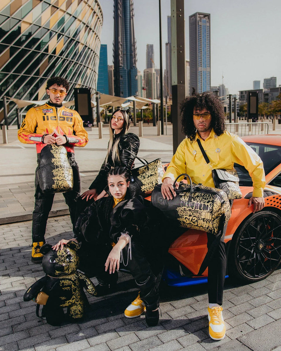 ZAINO SPRAYGROUND HALF GRAFF GOLD DLXSV BACKPACK DUFFLE NERO-Sprayground-Zaini-Vittorio Citro Boutique