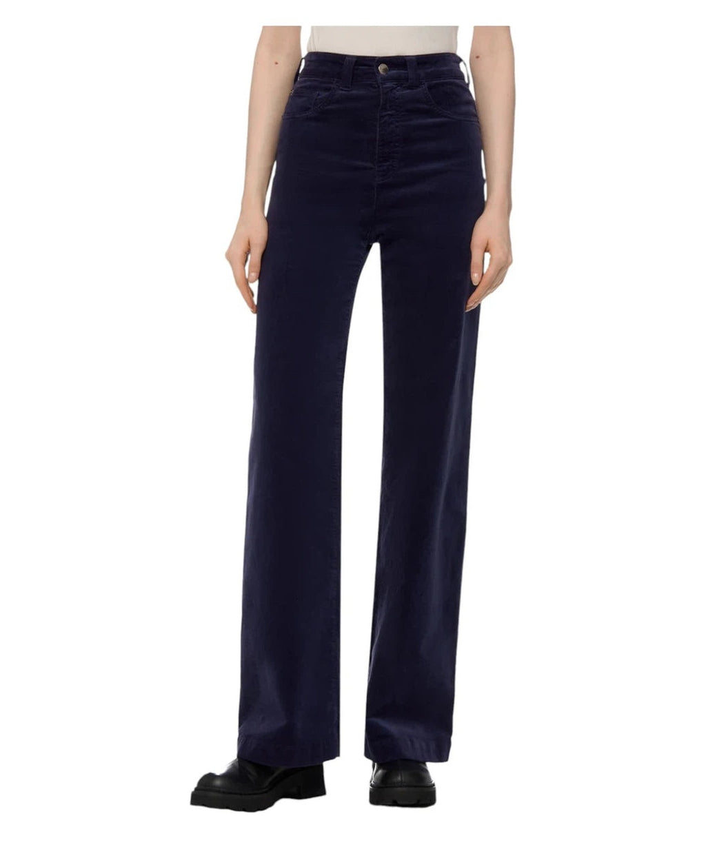 Pantalone in Velluto a Vita Alta-Emporio Armani-Pantaloni-Vittorio Citro Boutique