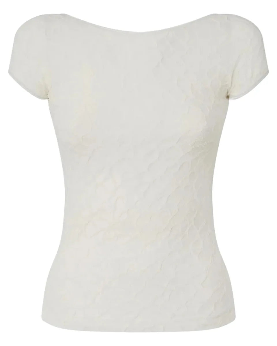Top in Pizzo Bianco con Schiena Scoperta-Pinko-Top-Vittorio Citro Boutique