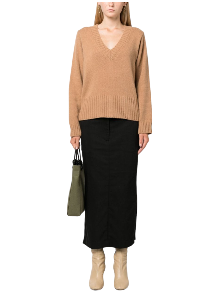 Maglione scollo a V salmone-Pinko-Maglieria-Vittorio Citro Boutique