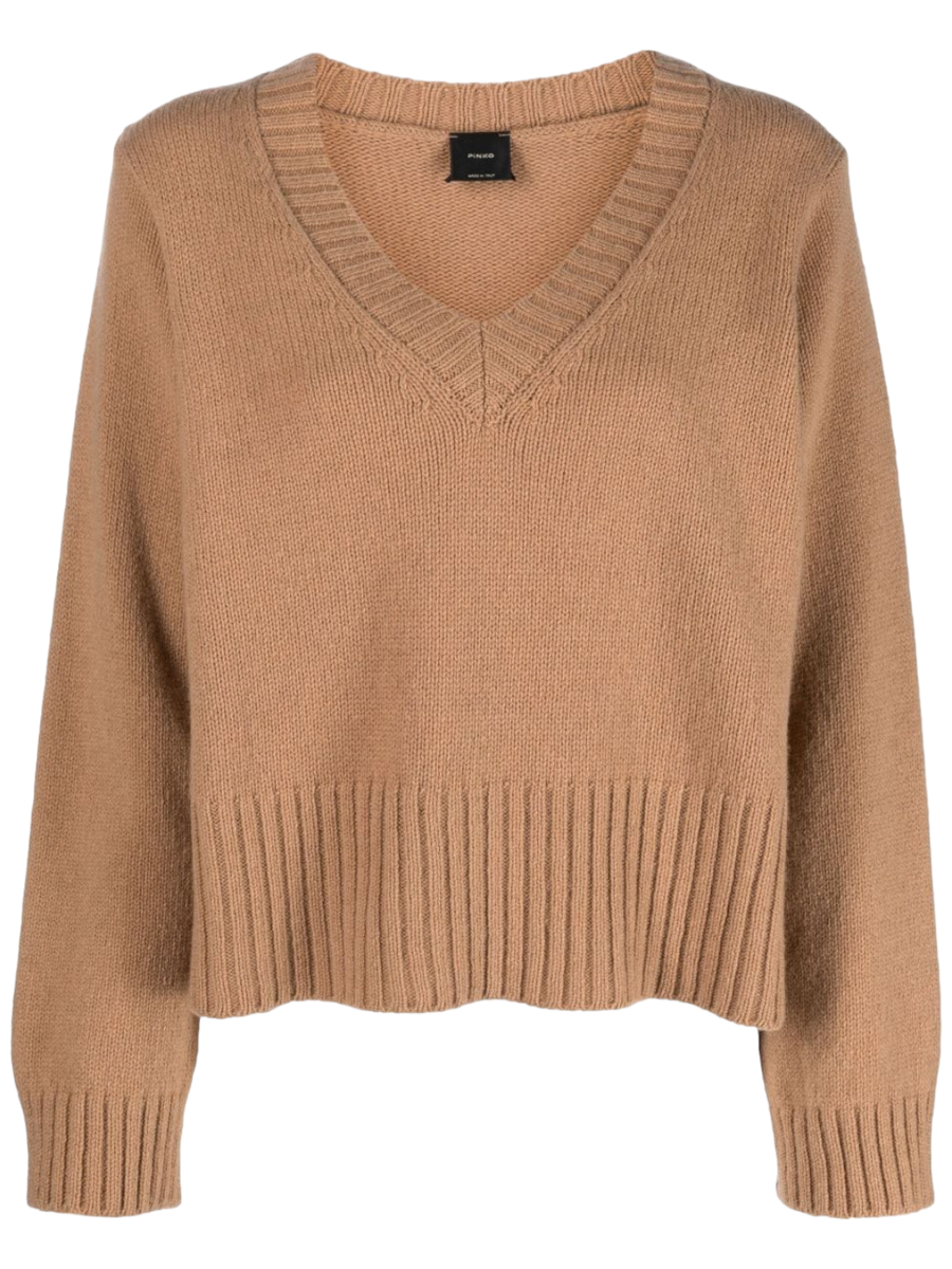 Maglione scollo a V salmone-Pinko-Maglieria-Vittorio Citro Boutique