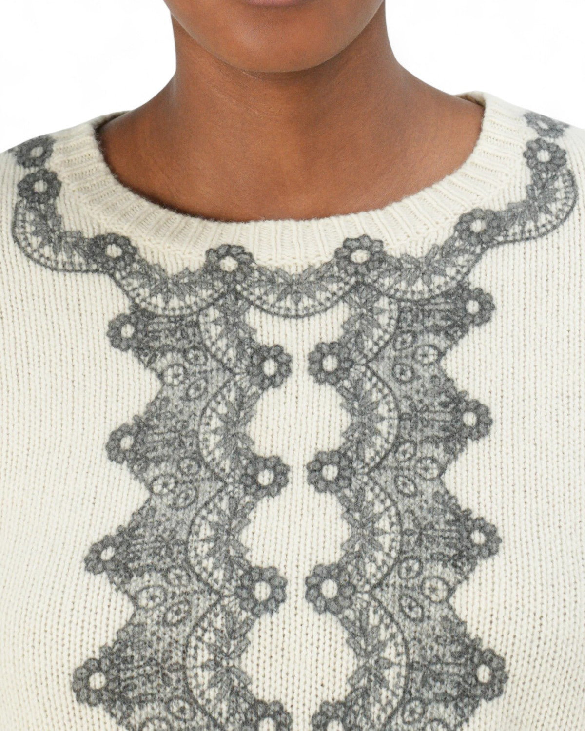 Maglione in Lana e Cotone con Pizzo-Twinset-Maglieria-Vittorio Citro Boutique