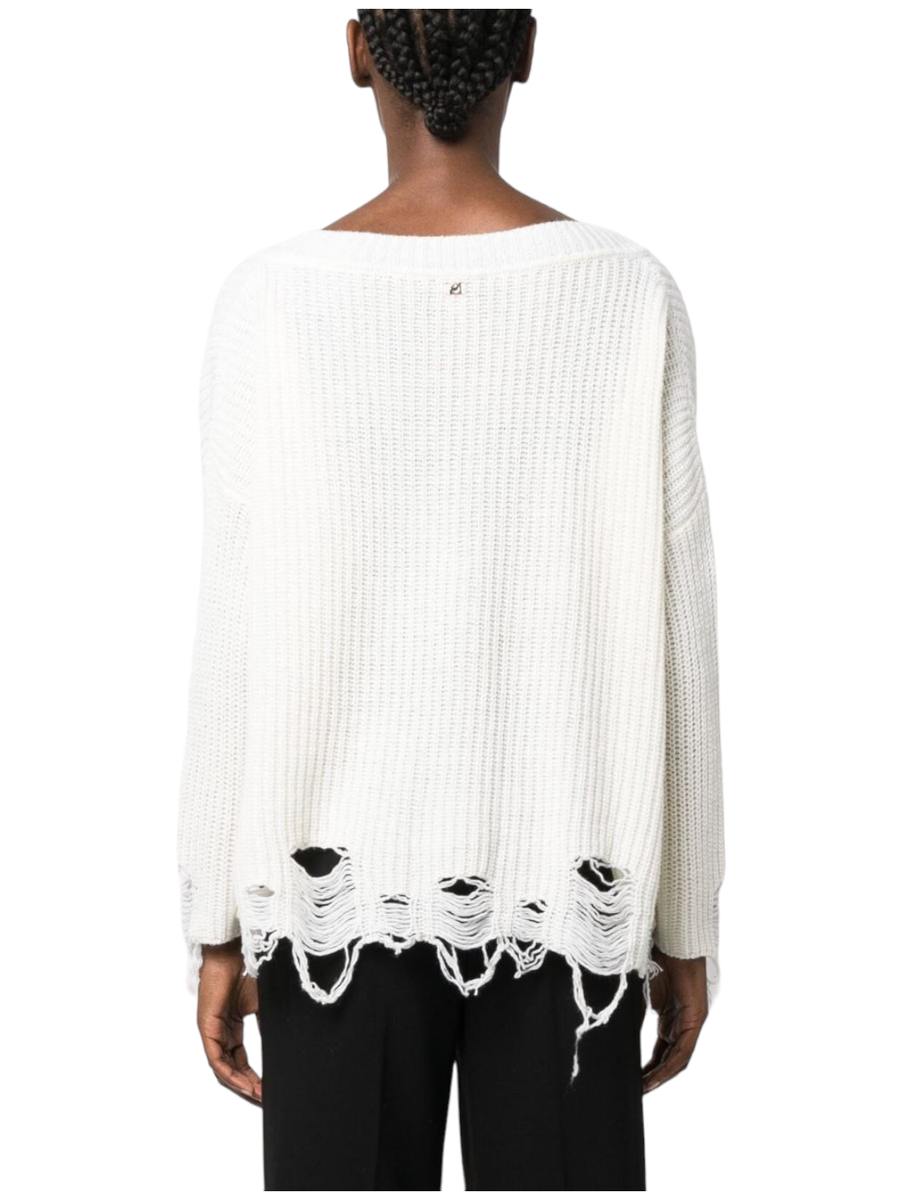 Pullover con strappi ostrica-Pinko-Maglieria-Vittorio Citro Boutique