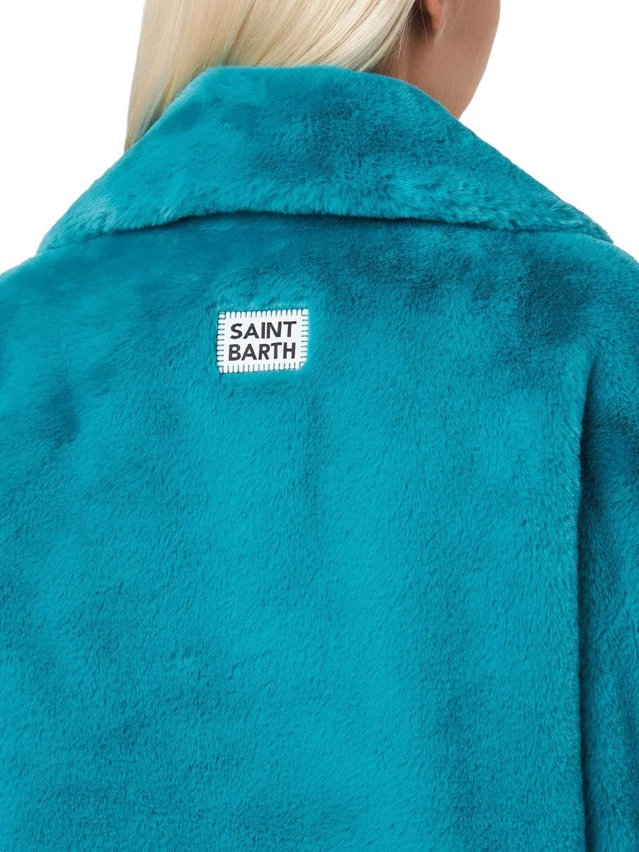 Giacca corta pelosa color verde acqua-Mc2 Saint Barth-Pellicce e shearling-Vittorio Citro Boutique