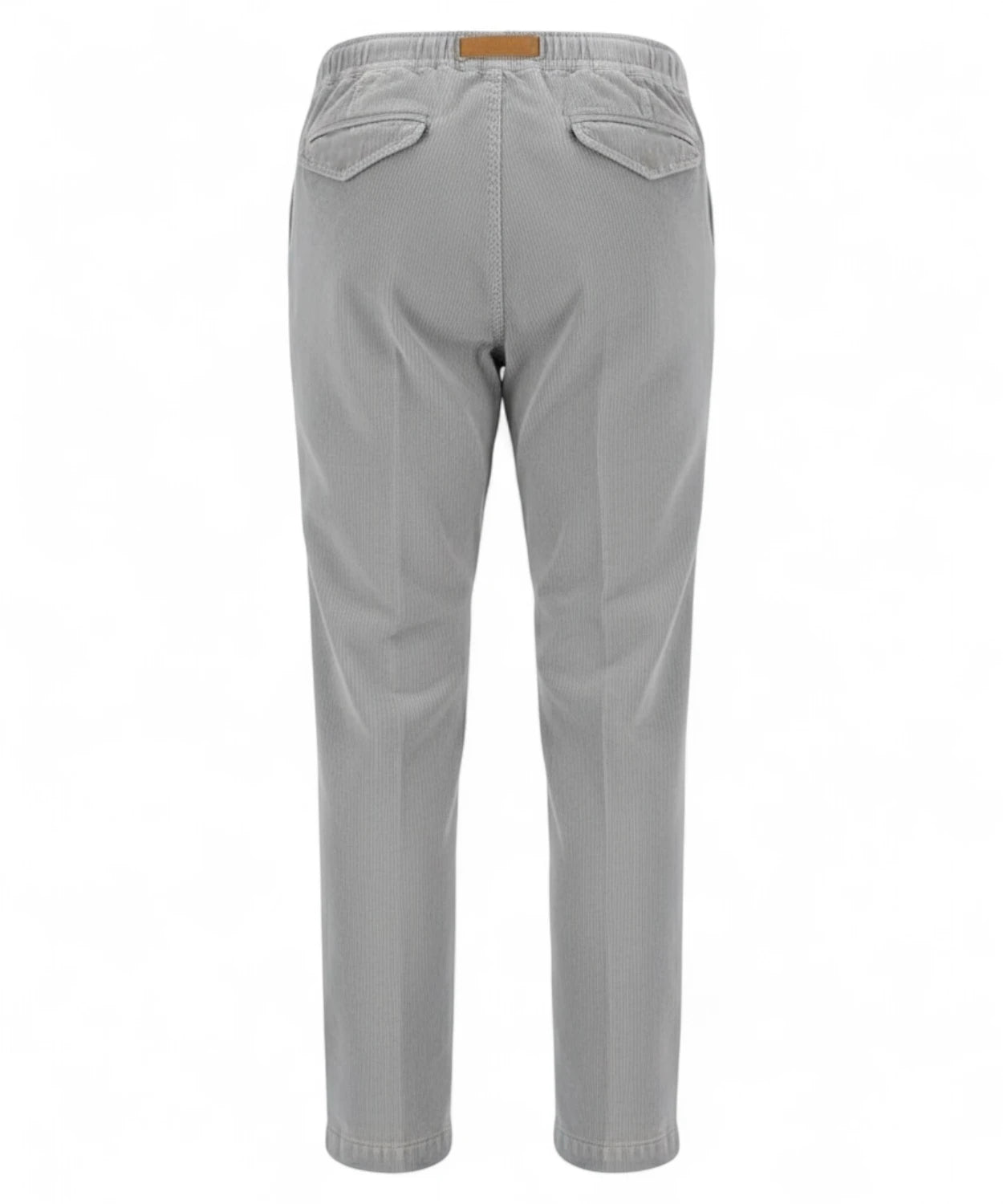 Pantaloni con cintura elasticizzata in velluto a coste-WHITE SAND-Pantaloni-Vittorio Citro Boutique