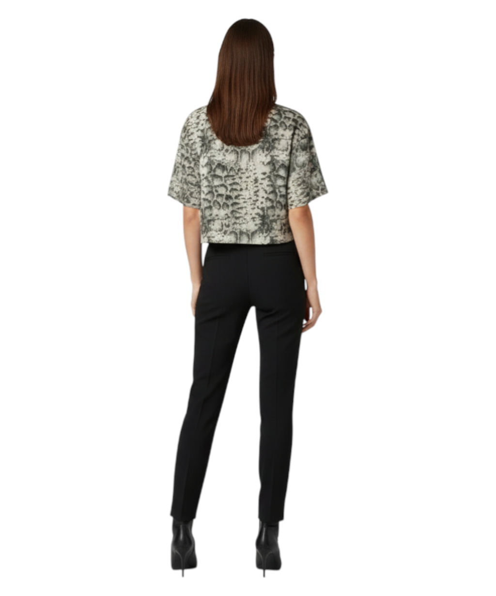 T-shirt Terni Crop Snake Print Pinko met applicaties