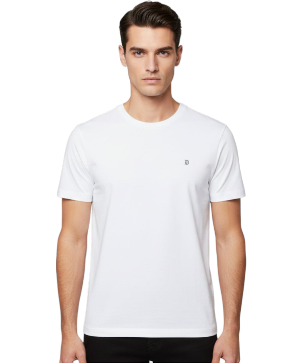 Dondup T-Shirt Uomo Bianca con Logo