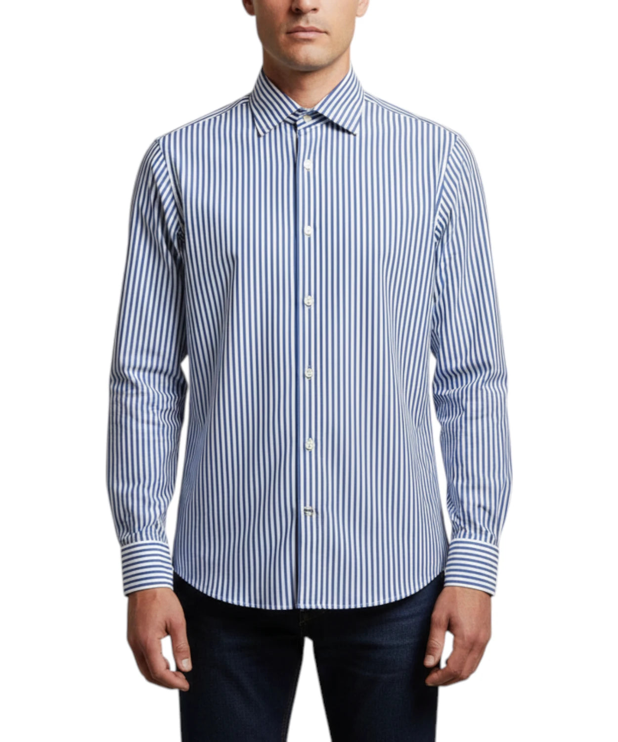 Ingram Camicia Uomo Righe Stretch Slim Fit
