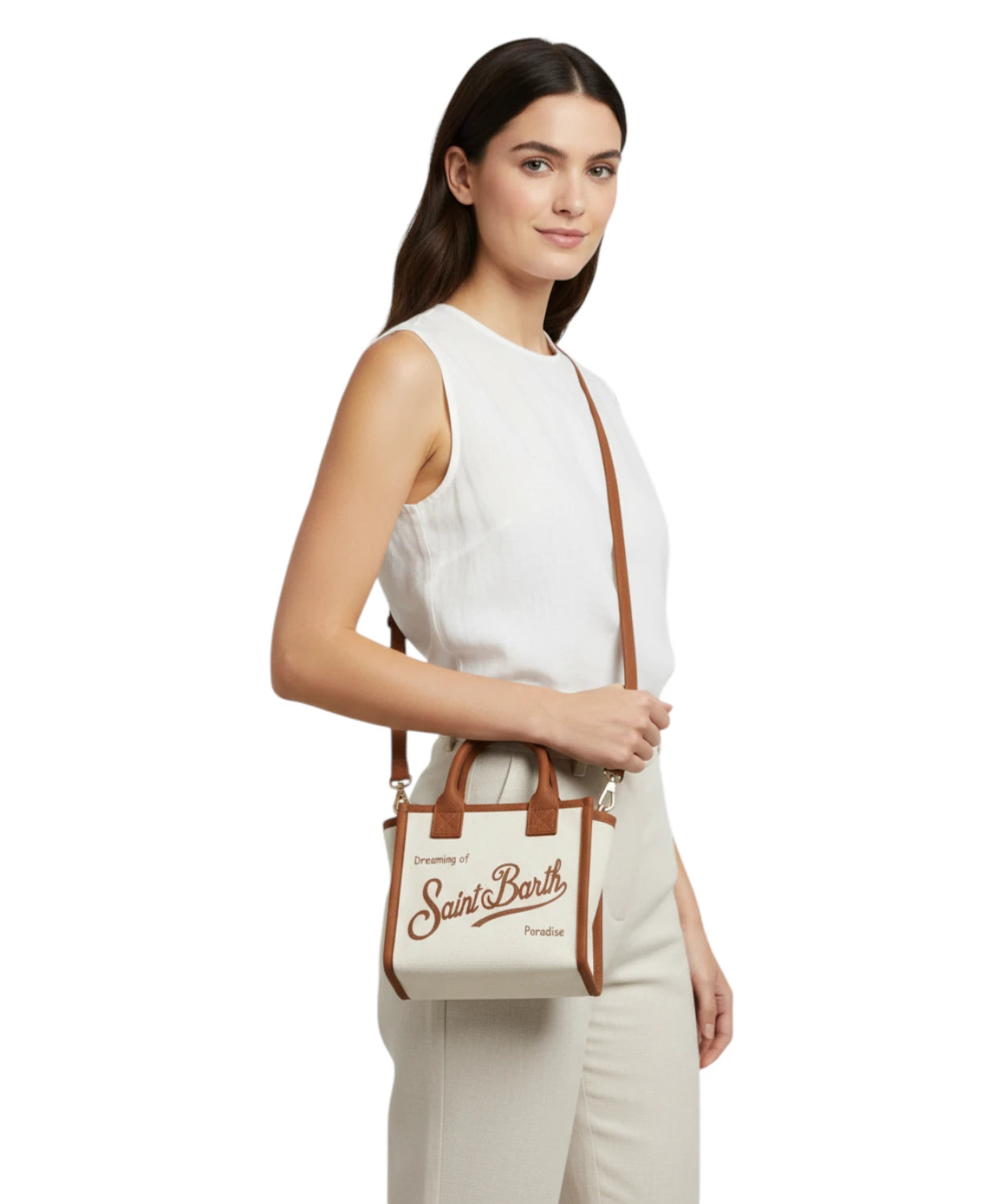 Borsa Vanity Mini Canvas con Tracolla di MC2 Saint Barth