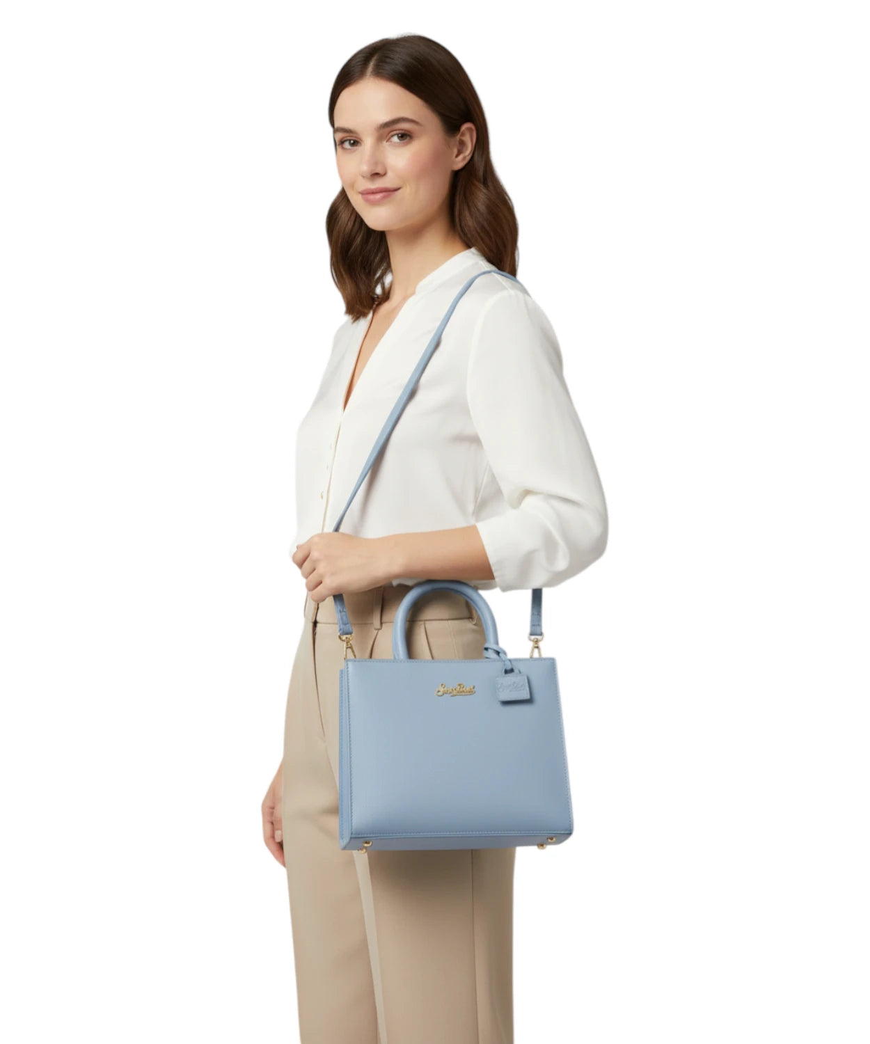 Borsa Pelle MC2 Saint Barth Shop Bag Midi con Tracolla