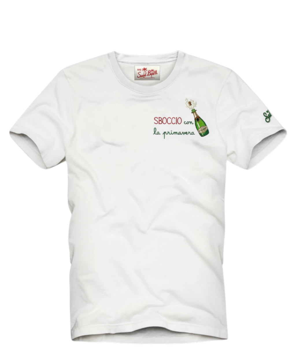T-shirt Heren MC2 Saint Barth Portofino met Borduurwerk