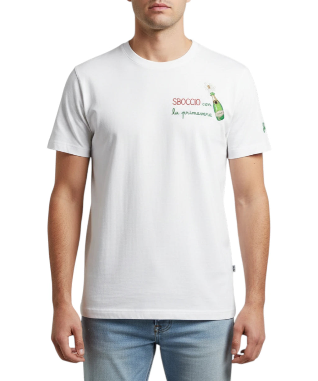 T-shirt Heren MC2 Saint Barth Portofino met Borduurwerk