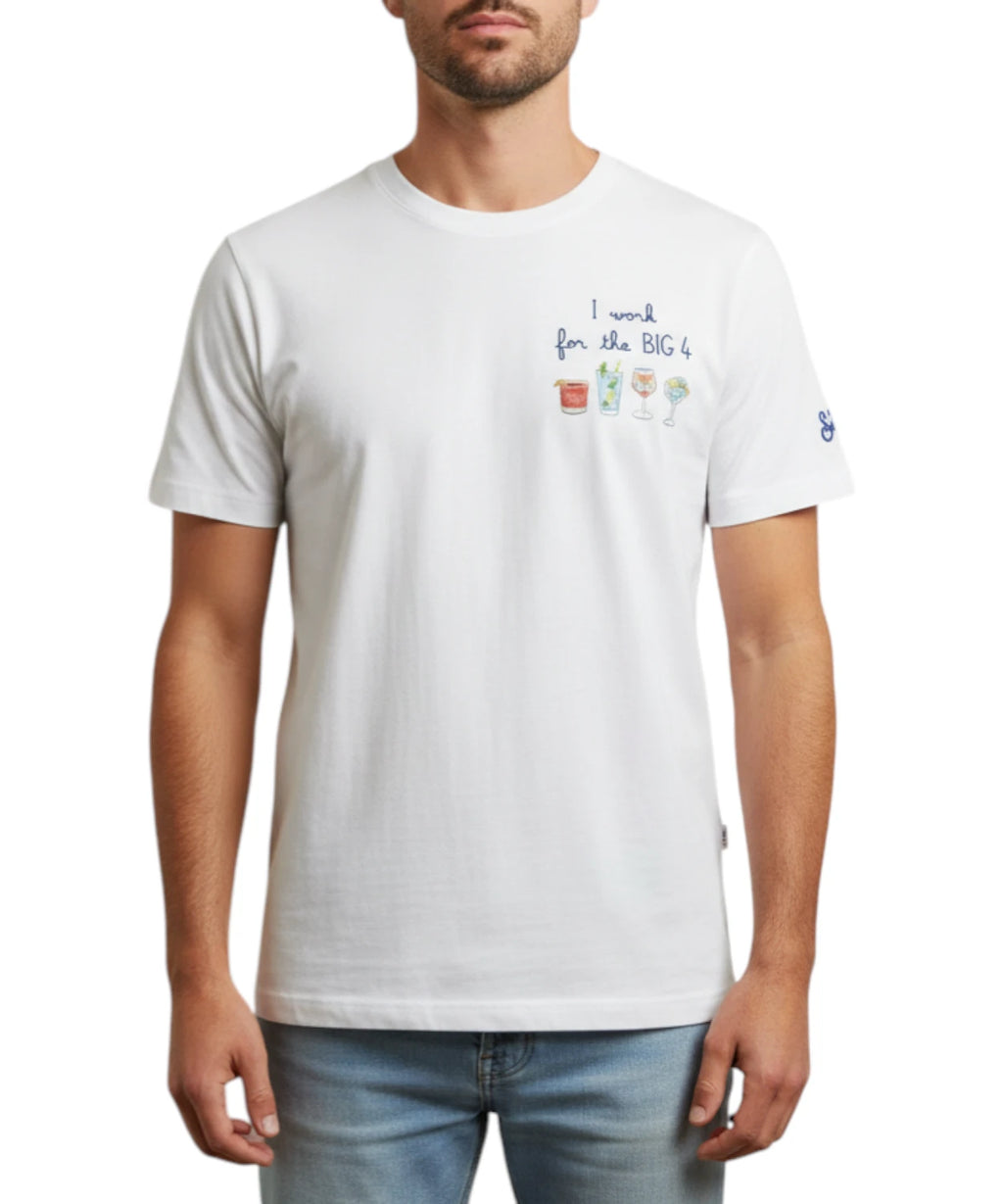 T-shirt Portofino Heren met Borduring MC2 Saint Barth