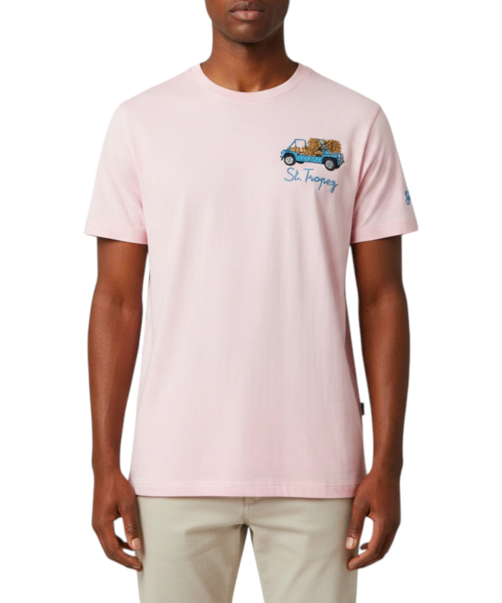 Men's Portofino T-Shirt MC2 Saint Barth with Embroidery