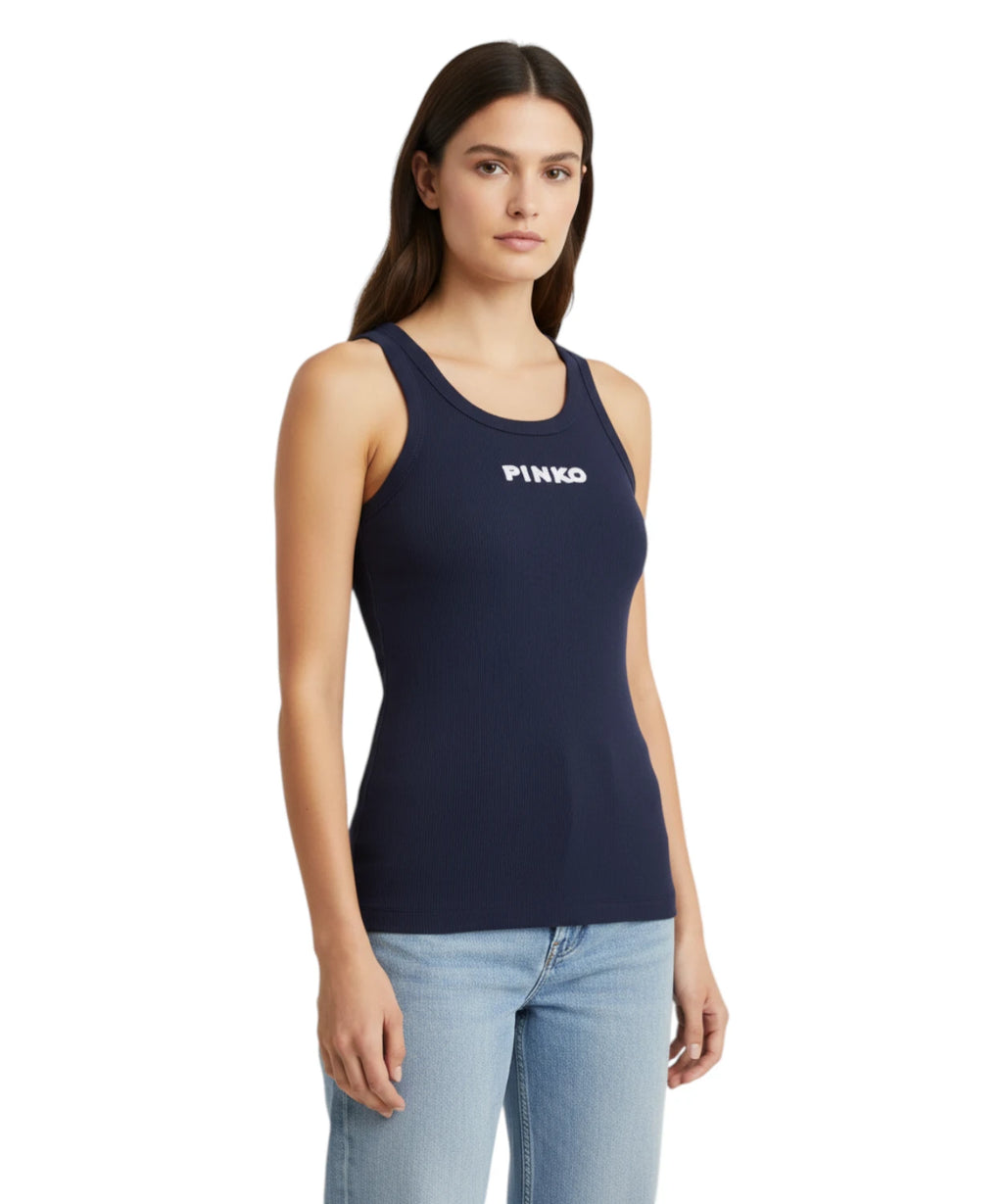 Pinko Blue Lagoon vest top with elegant logo