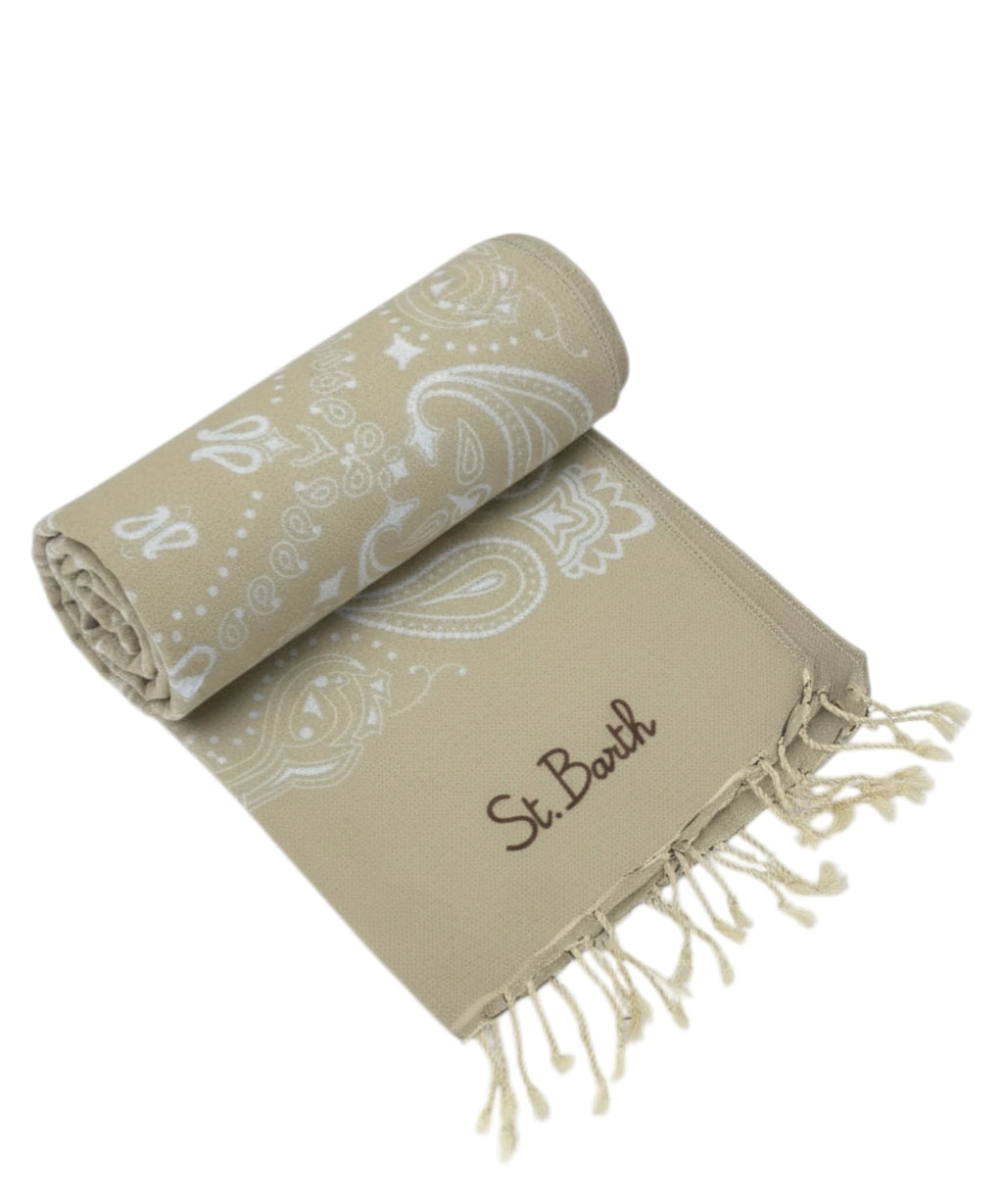 MC2 Saint Barth Bandana Beach Towel with Fringes and Logo