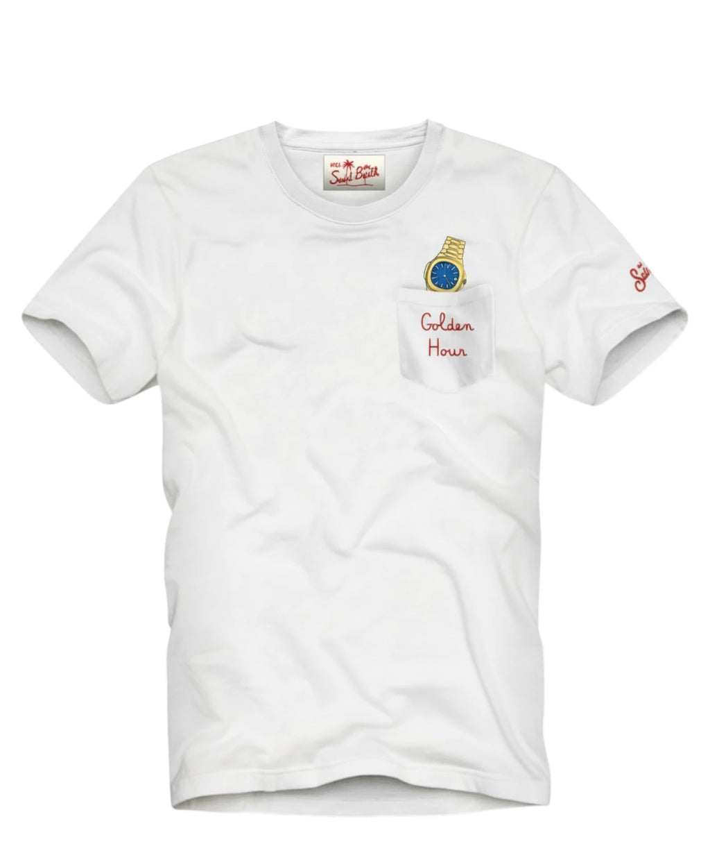 T-shirt voor heren MC2 Saint Barth Austin met borduurwerk
