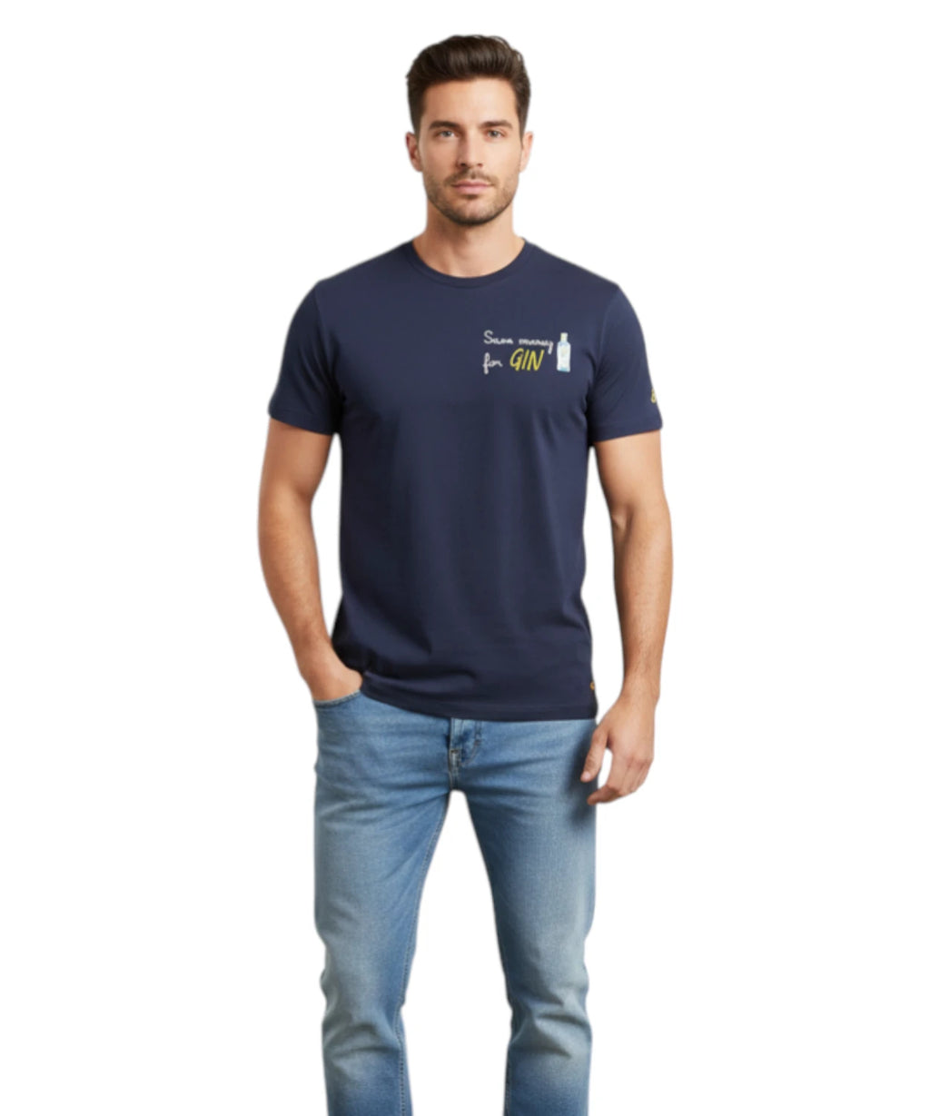 Heren T-shirt Portofino met Borduring MC2 Saint Barth