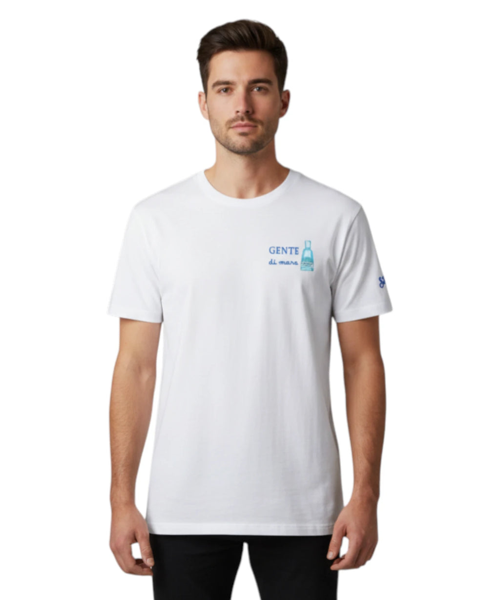 Heren T-shirt MC2 Saint Barth Portofino met Borduursel