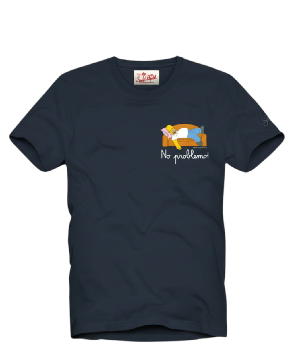 Heren T-shirt Portofino MC2 Saint Barth met Simpson Borduursel