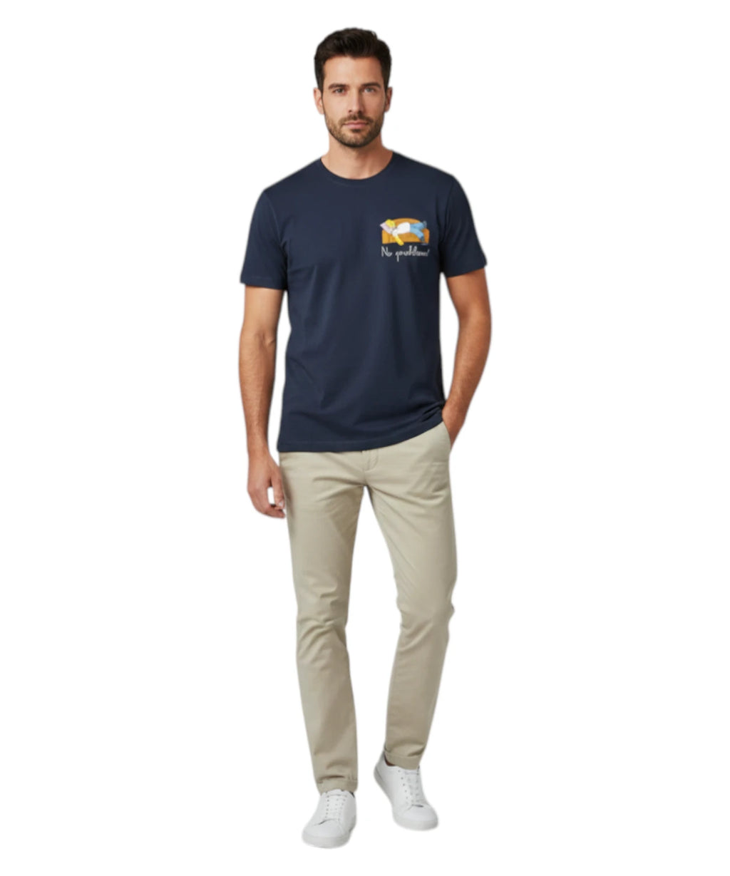Heren T-shirt Portofino MC2 Saint Barth met Simpson Borduursel