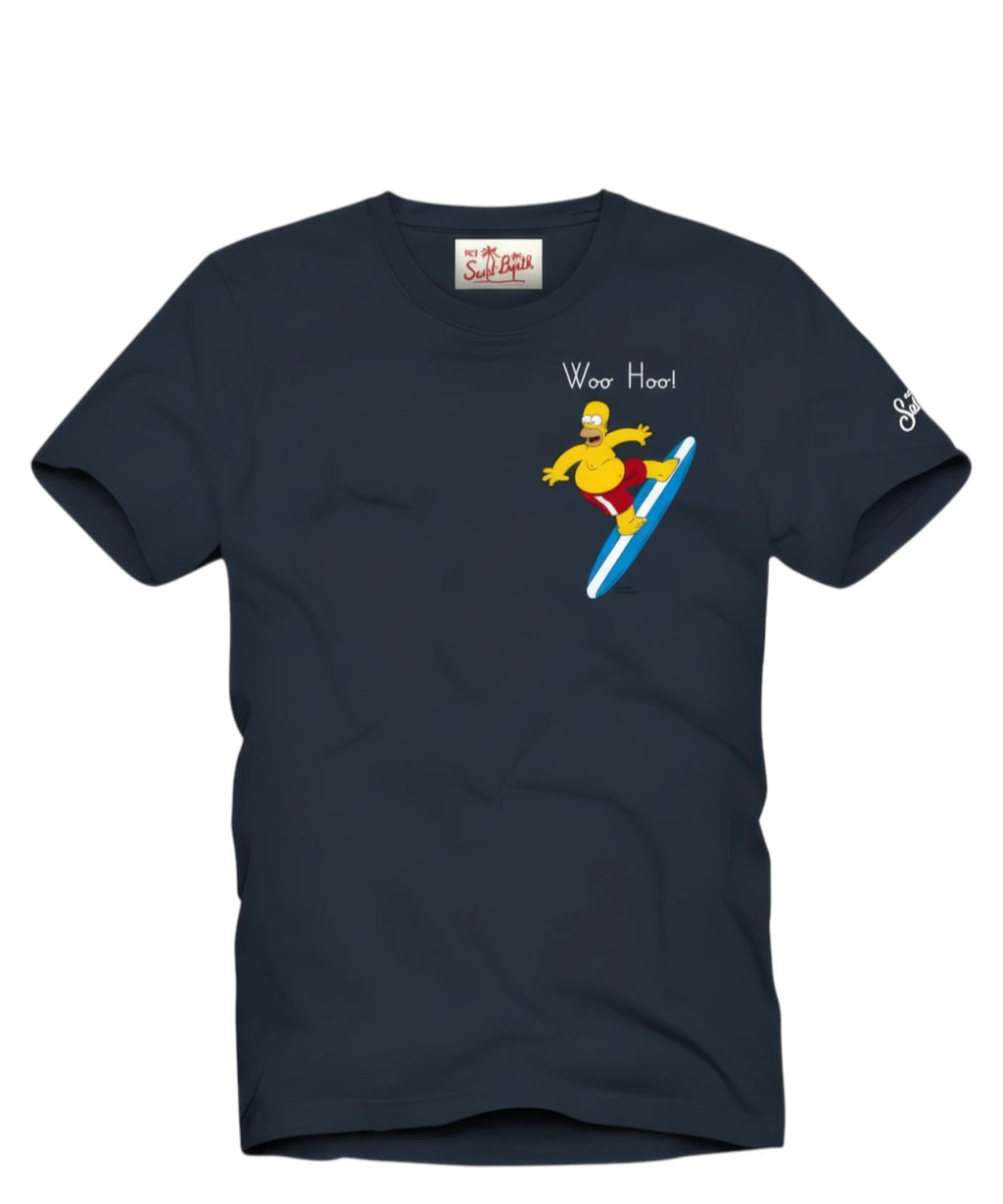 Men's T-Shirt Portofino MC2 Saint Barth with Simpson Embroidery
