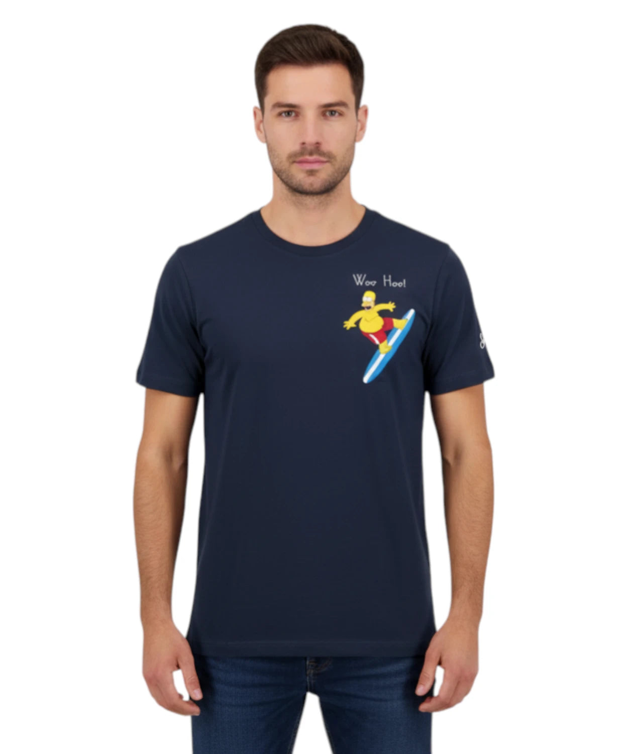 T-Shirt Uomo Portofino MC2 Saint Barth con Ricamo Simpson