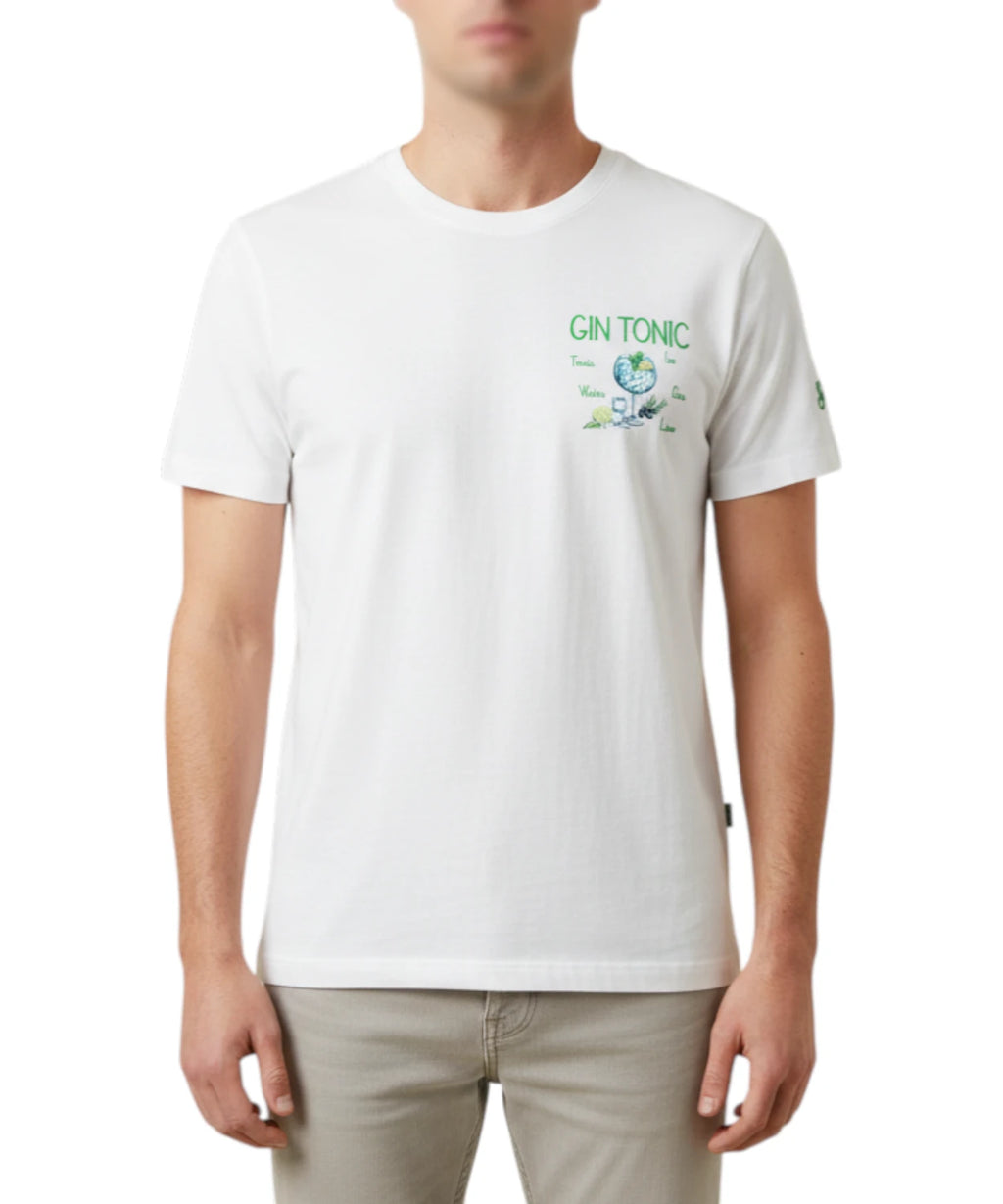 Heren T-shirt Portofino MC2 Saint Barth met Gin Tonic Borduursel
