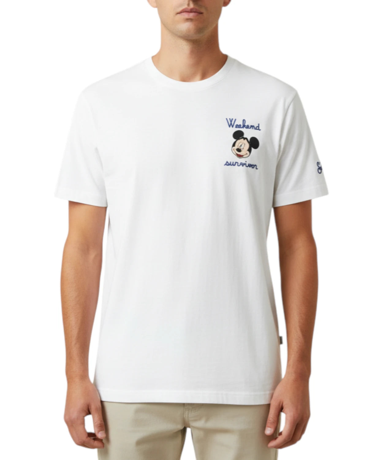 T-Shirt Uomo Portofino MC2 Saint Barth con Ricamo Mickey