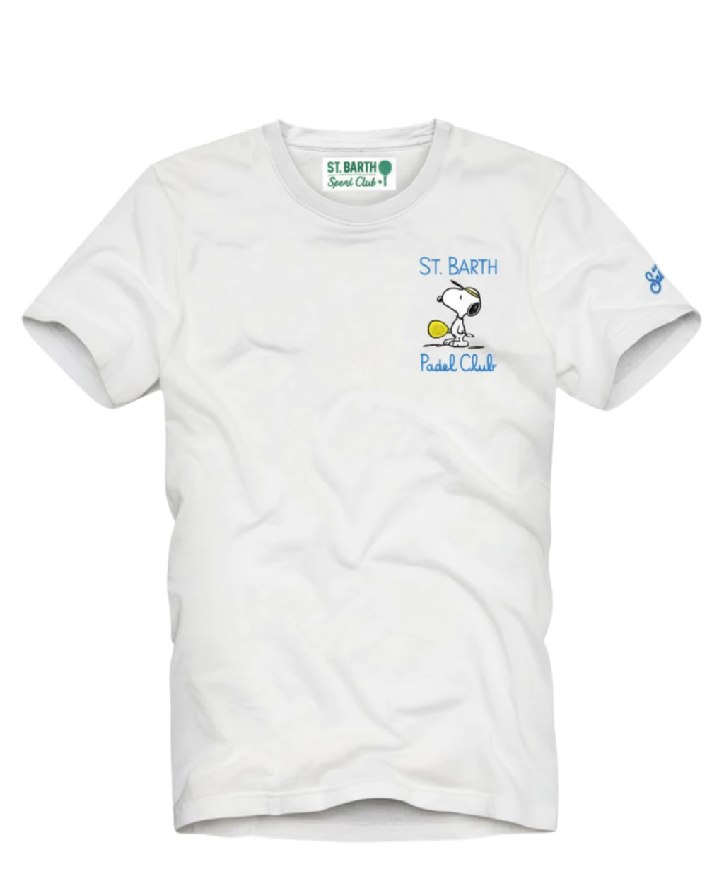 Heren T-shirt Portofino MC2 Saint Barth met Snoopy-borduurwerk