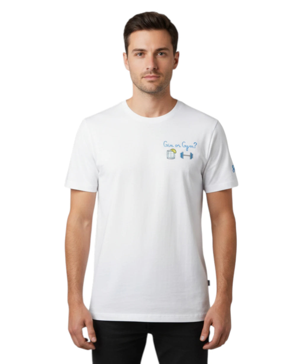 Men's T-Shirt Portofino MC2 Saint Barth with Gin Gym Embroidery