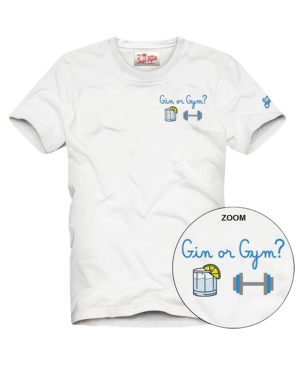 Men's T-Shirt Portofino MC2 Saint Barth with Gin Gym Embroidery