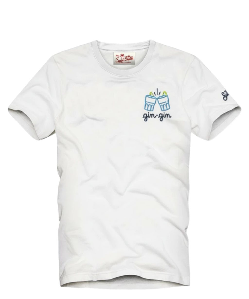 T-shirt Heren Portofino MC2 Saint Barth met Borduring Gin Gin
