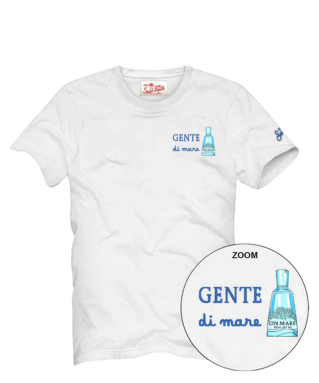 Heren T-shirt MC2 Saint Barth Portofino met Borduursel