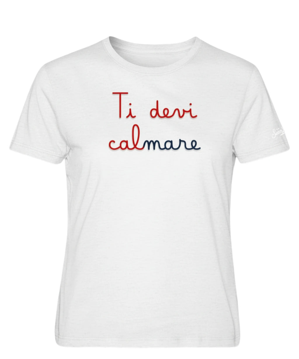 T-shirt Emilie MC2 Saint Barth con Ricamo