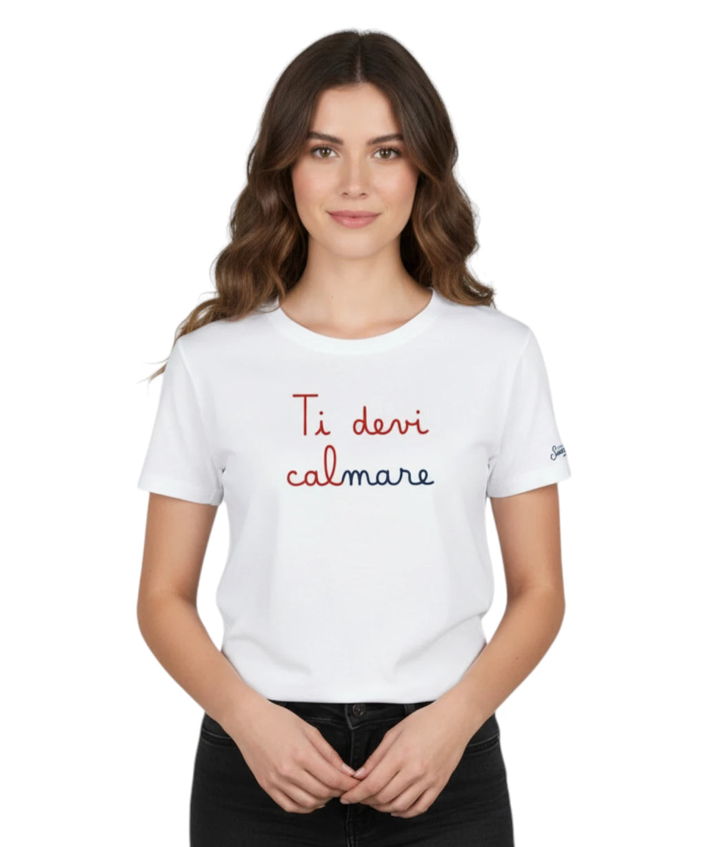 T-shirt Emilie MC2 Saint Barth con Ricamo