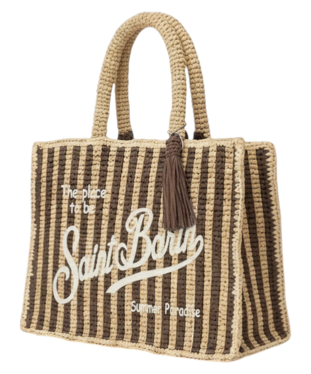 MC2 Saint Barth Vanity Stripes raffia summer bag