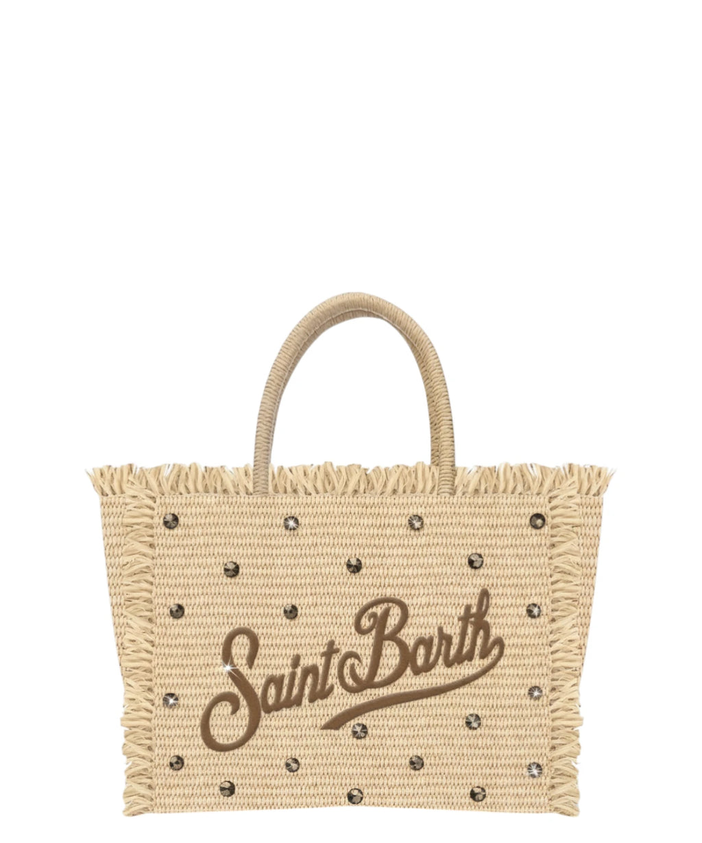 MC2 Saint Barth Zomer Raffia Tas Colette Strass
