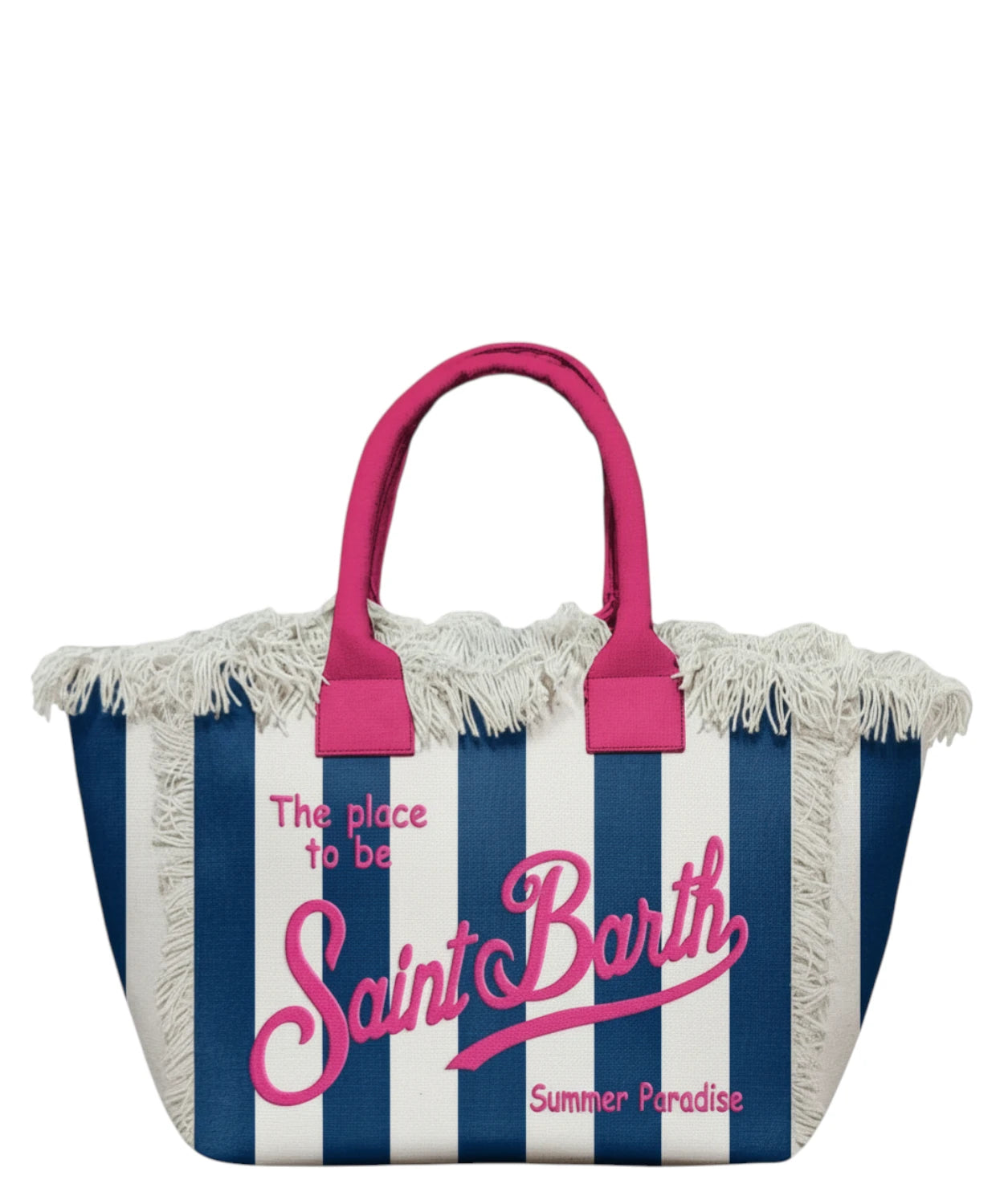 MC2 Saint Barth Vanitytas Denim met Fuchsia Logo