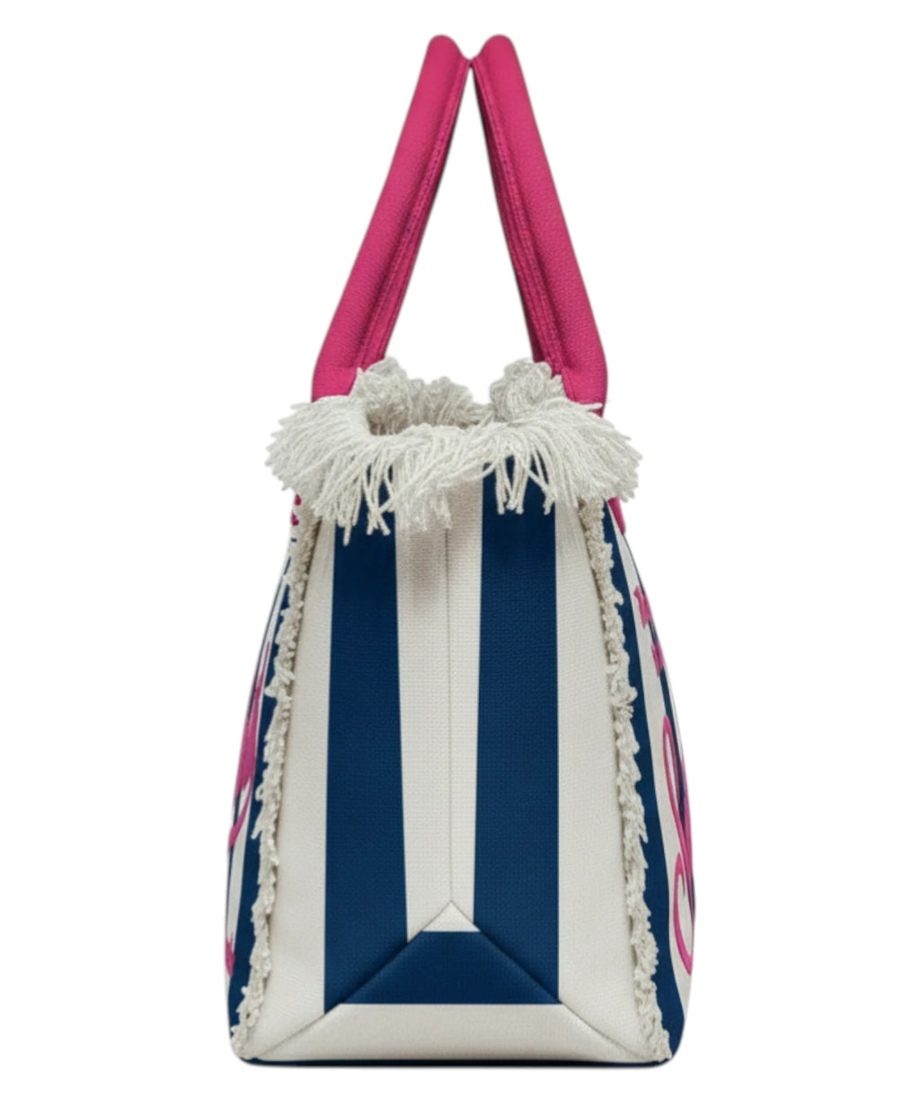 MC2 Saint Barth Vanitytas Denim met Fuchsia Logo