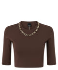 Maglia Cropped Pinko KYMBERLY con Catena Dorata
