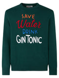 Maglia girocollo con ricamo Save water drink Gin Tonic-Mc2 Saint Barth-Maglieria-Vittorio Citro Boutique