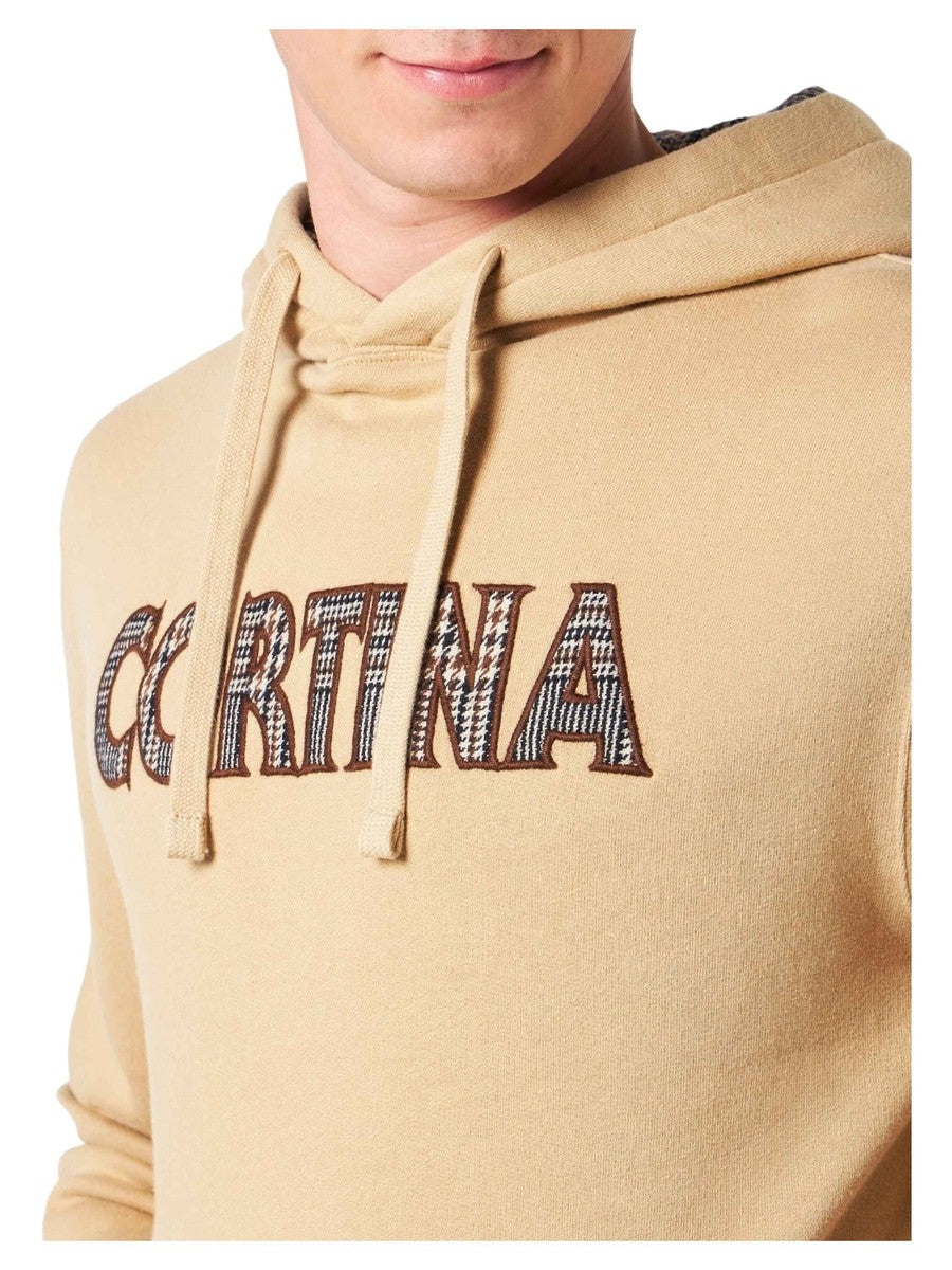Felpa da uomo beige con patch Cortina-Mc2 Saint Barth-Felpe-Vittorio Citro Boutique