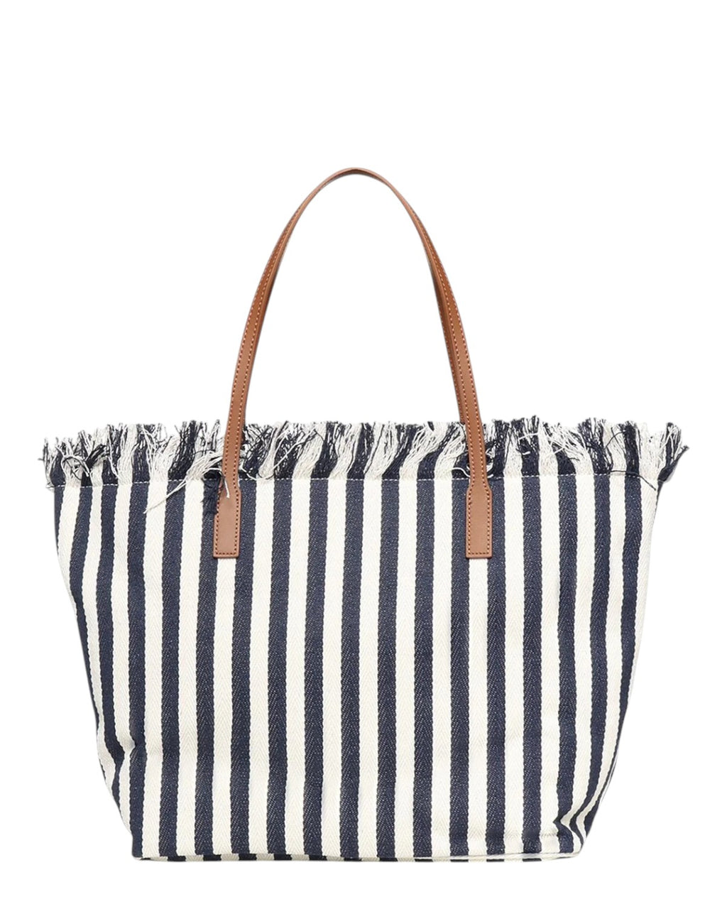 Shopper City MC2 Saint Barth in Canvas a Righe blu