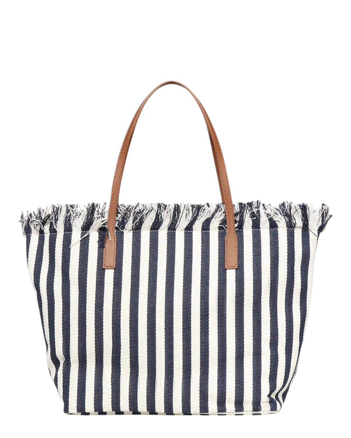 MC2 Saint Barth City Shopper aus blau gestreiftem Canvas