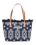 Borsa Shopper City Medium Sangallo con Frange e Zip