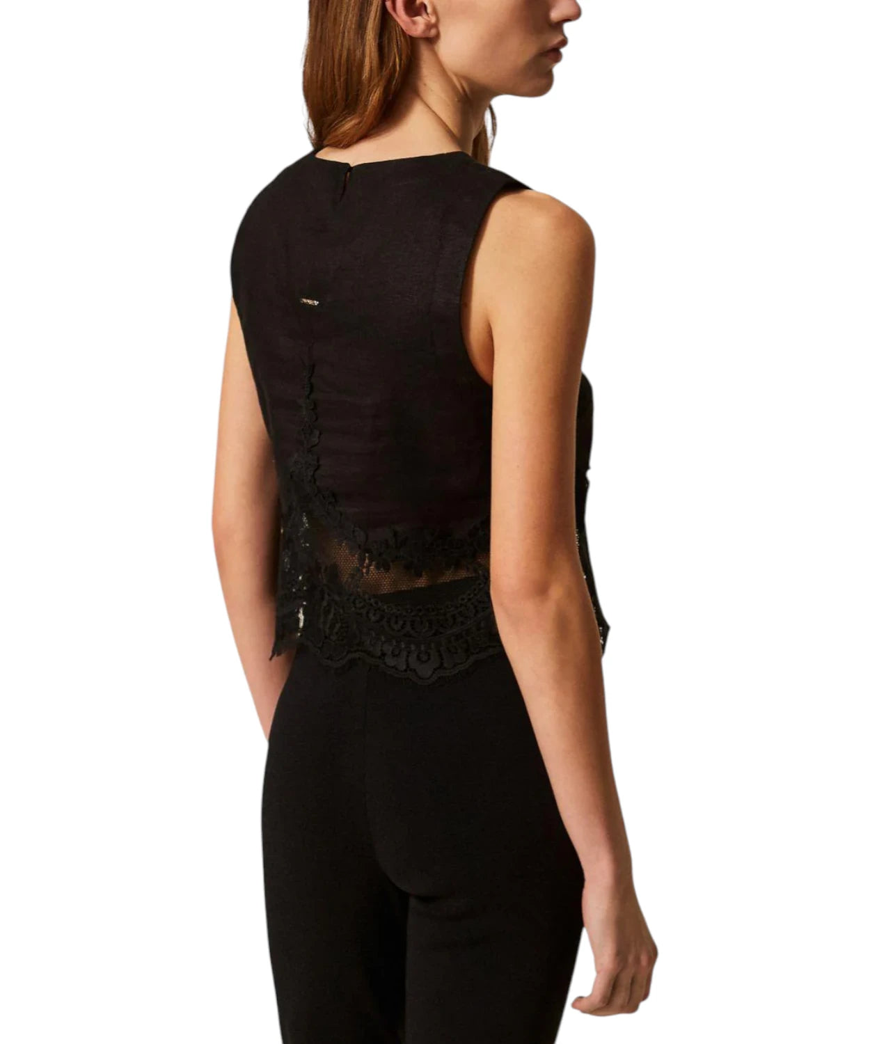 Top Donna Twinset Pizzo Elegante