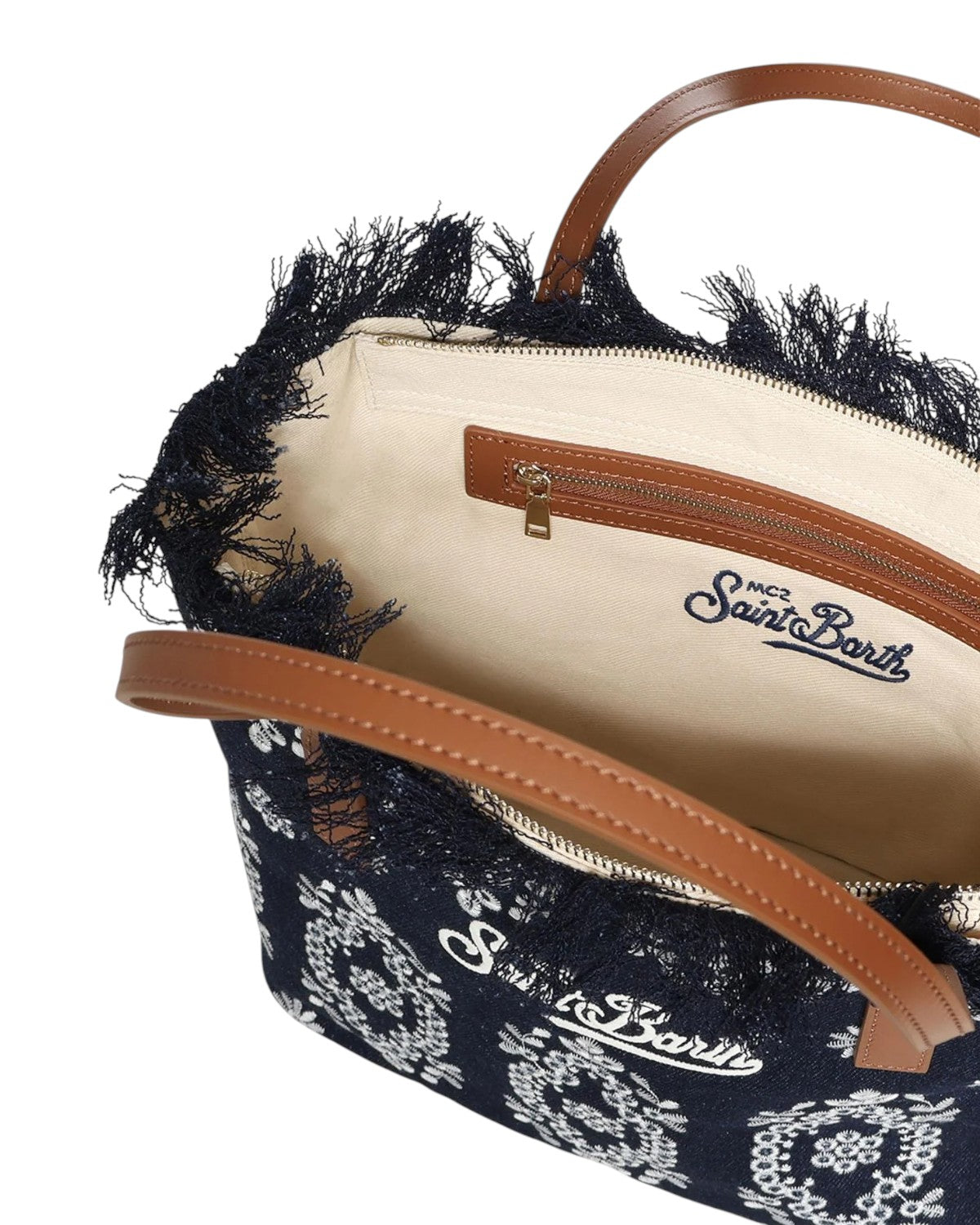 Bolso Shopper City Medium Sangallo con Flecos y Cremallera