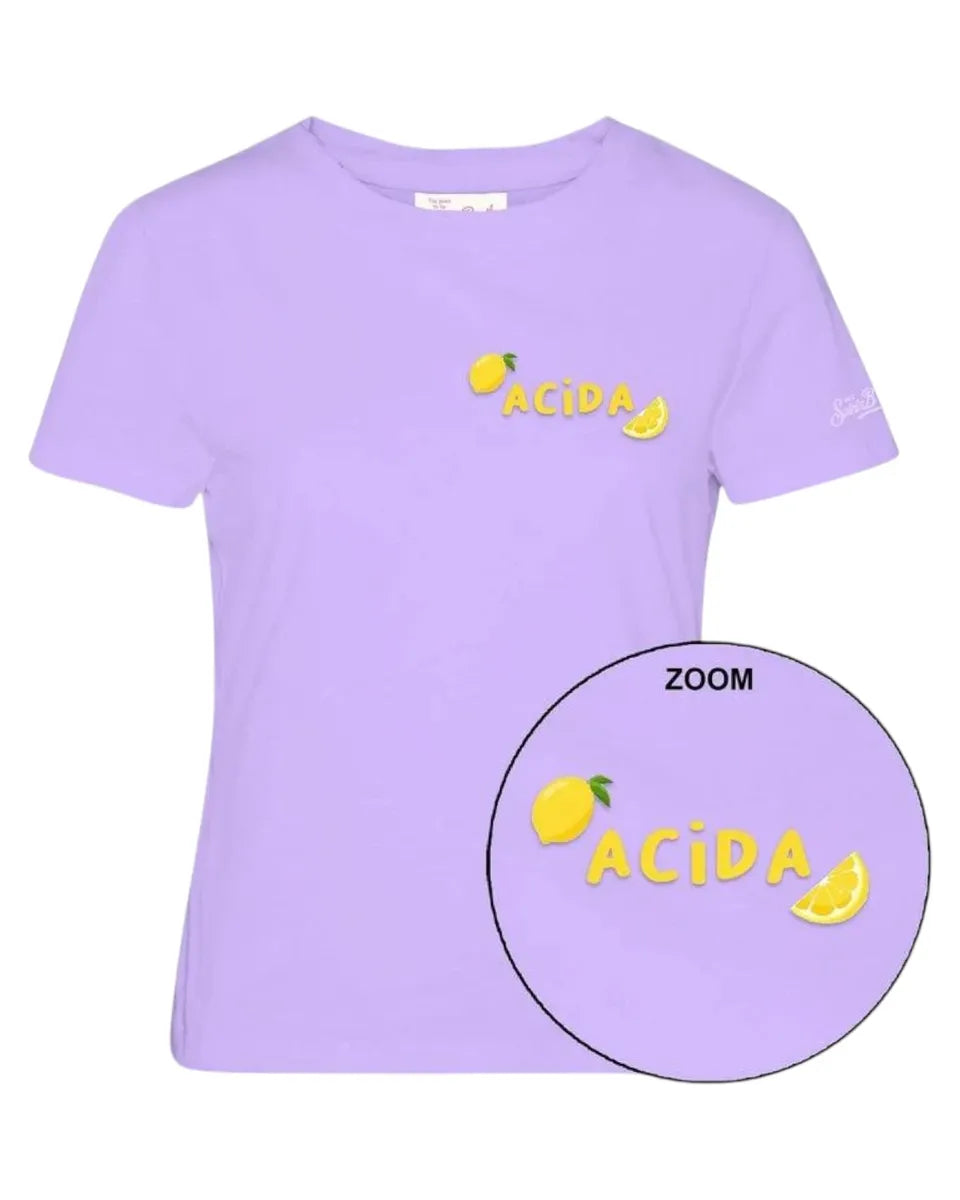 T-shirt Emilie Lilla “Acida” con Limoni-Mc2 Saint Barth-T-shirt-Vittorio Citro Boutique