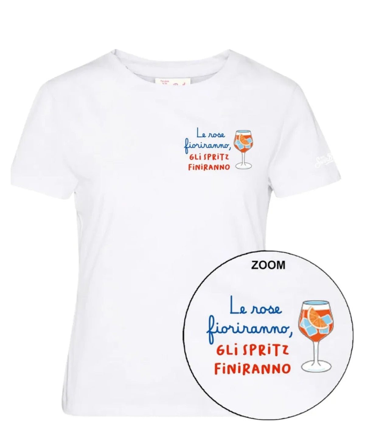 T-shirt Emilie "Le Rose Fioriranno, Gli Spritz Finiranno"-Mc2 Saint Barth-T-shirt-Vittorio Citro Boutique